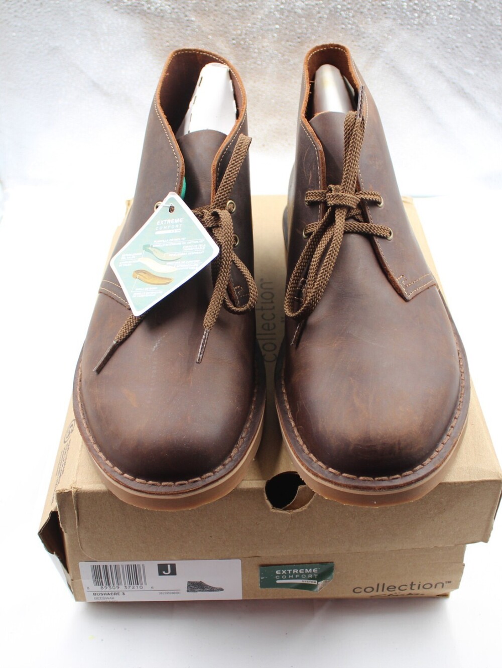 Clarks Bushacre 3 Men Size 10W Wide NIB Chukka Desert Boot Leather Shoes Beeswax